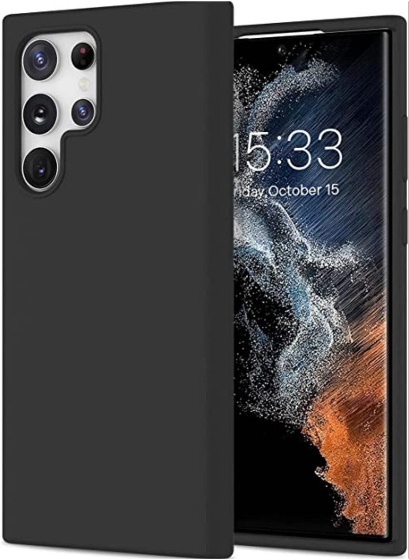 Raxoom Liquid Silicon Case Compatible with Samsung Galaxy S22 ULTRA, Shock-Proof Soft Gel Rubber Matte Finish Cover designed for Samsung Galaxy S22 ULTRA 6.80â€™ (2022)- Black - Image 1