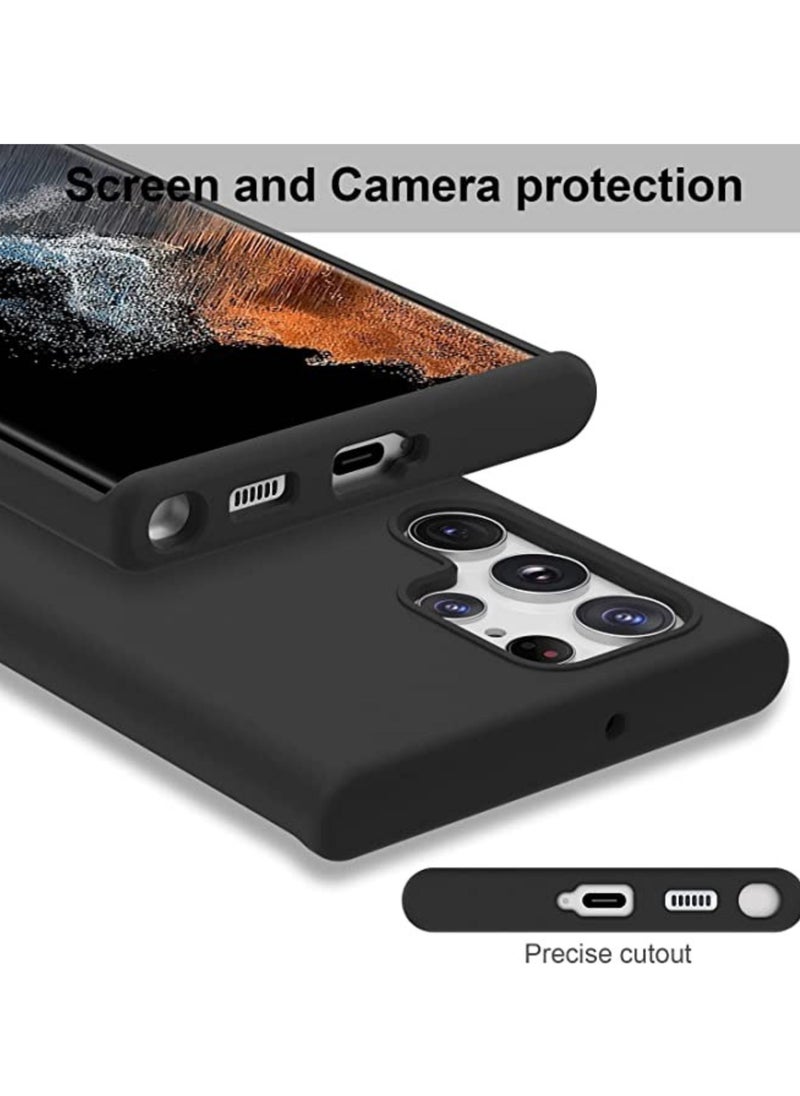 Raxoom Liquid Silicon Case Compatible with Samsung Galaxy S22 ULTRA, Shock-Proof Soft Gel Rubber Matte Finish Cover designed for Samsung Galaxy S22 ULTRA 6.80â€™ (2022)- Black - Image 5