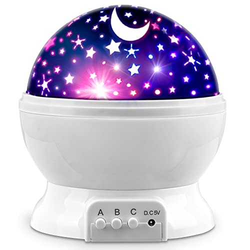 MOKOQI Star Projector Night Lights for Kids Fun Gifts for 14614 Year Old Girl and Boy Projection Lamp for Kids Bedroom Ceiling Stars and Moon for Child Asleep Peacefully White