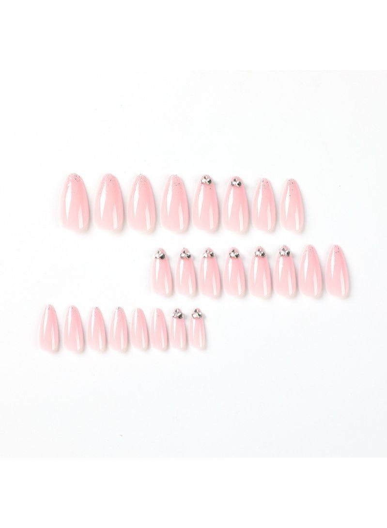 24Pcs Fingertip Diamond Almond Nails Fake Nails - Image 4