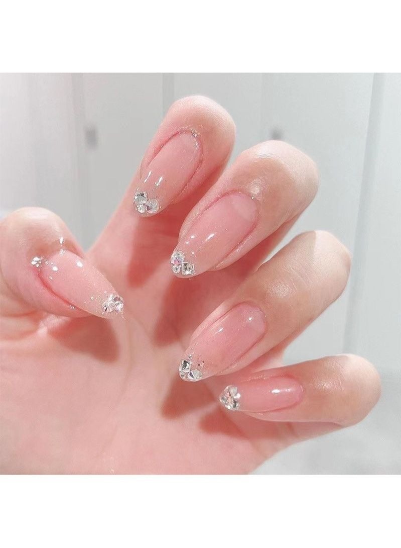 24Pcs Fingertip Diamond Almond Nails Fake Nails - Image 1