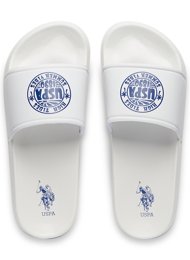 U.S. Polo Assn. Women's White Slides - Stylish Perfect for Casual Outfit  - Image 1
