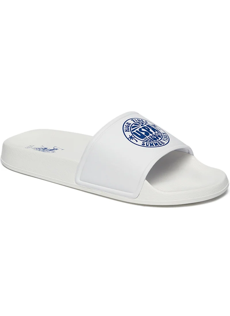 U.S. Polo Assn. Women's White Slides - Stylish Lace-Up Design, Perfect for Casual Outfit