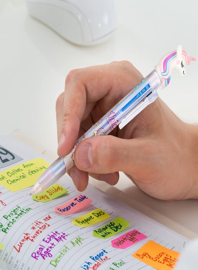 Epakh 16 Pcs Multicolor Unicorn Pen 6 in 1 Retractable Unicorn Gel Ink Multicolor Pen for Kids Cute Office School Party Favors Supplies - Image 4
