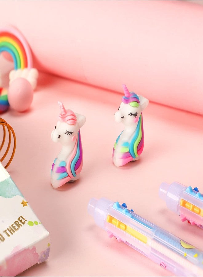 Epakh 16 Pcs Multicolor Unicorn Pen 6 in 1 Retractable Unicorn Gel Ink Multicolor Pen for Kids Cute Office School Party Favors Supplies - Image 5