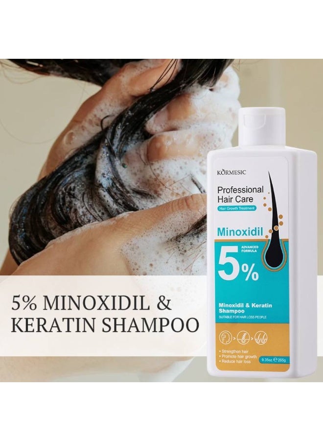 Kormesic Professional Hair Care 5% Minoxidil & Keratin Shampoo 265G Hair Growth Treatment Shampoo with Minoxidil 5% Strengthen Hair Promote Hair Regrowth Reduce Hair Loss for Women And Men - Image 3