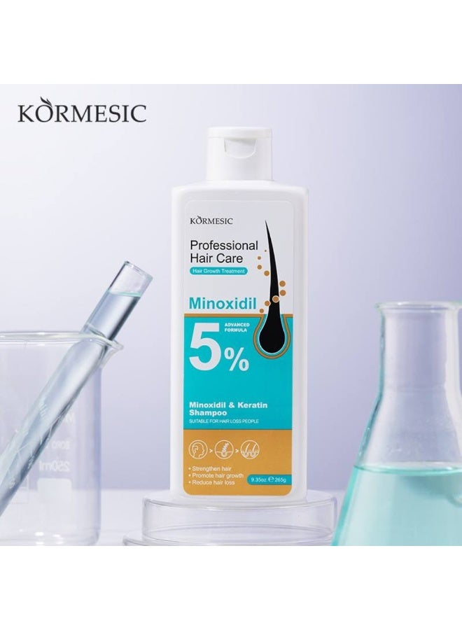 Kormesic Professional Hair Care 5% Minoxidil & Keratin Shampoo 265G Hair Growth Treatment Shampoo with Minoxidil 5% Strengthen Hair Promote Hair Regrowth Reduce Hair Loss for Women And Men - Image 2