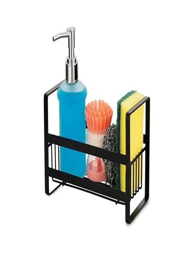 Copelle Wall Mounted Self-Adhesive Bathroom Shelf/Kitchen Rack & Holder/Soap Holder/Sponge Holder/Storage Organizer Rack/Sink Organizer (Material- Metal Powder Coated Finish, Black, Pack of 1) - Image 4