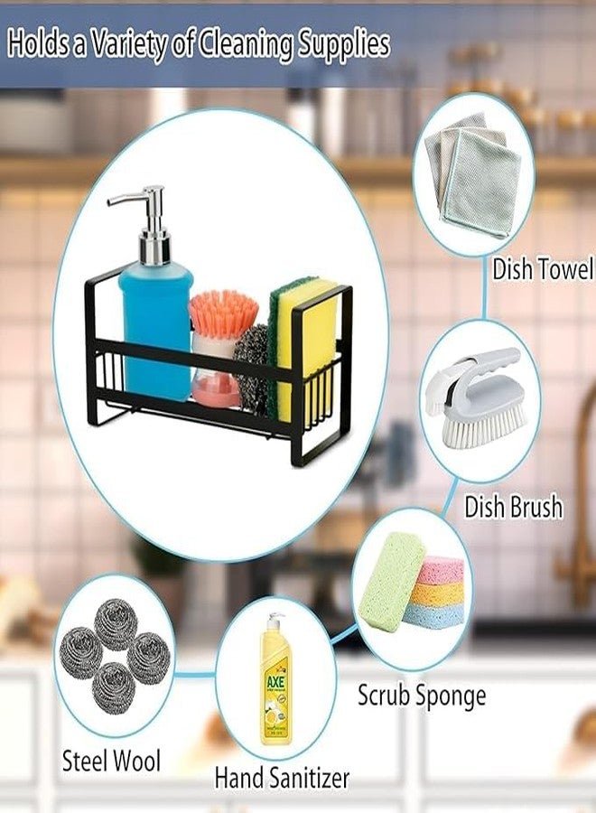 Copelle Wall Mounted Self-Adhesive Bathroom Shelf/Kitchen Rack & Holder/Soap Holder/Sponge Holder/Storage Organizer Rack/Sink Organizer (Material- Metal Powder Coated Finish, Black, Pack of 1) - Image 3