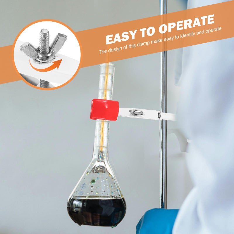 Zinc Alloy Lab Flask Clamp with White Rod Red Head for Secure Equipment Support - Image 5