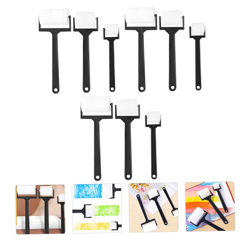9 Piece Kids Sponge Paint Brush Set For Watercolor Oil Painting DIY Art Tools - Image 4