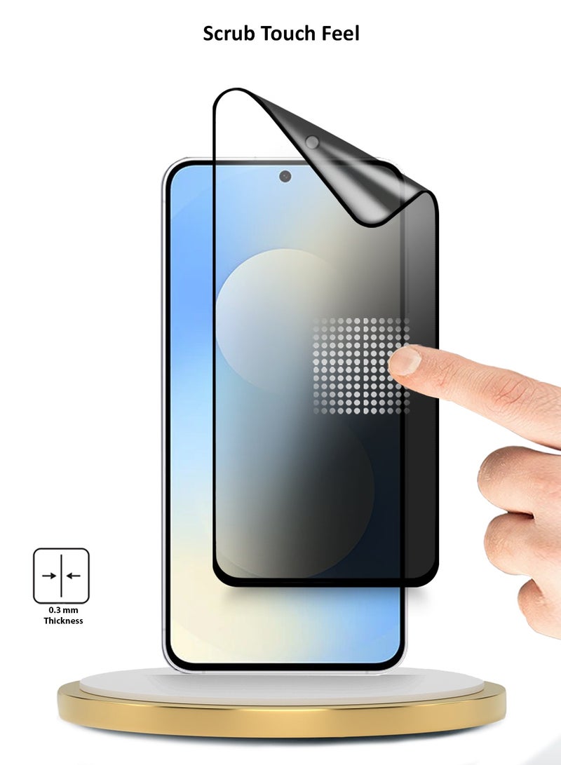 دبليو تيك حامي شاشة سامسونج جالاكسي S25 FE 5G 2025 بريميوم نانو سيراميك للخصوصية لاصق كامل تغطية كاملة غير لامع مرن (MSCNMP) - شفاف/أسود - Image 4