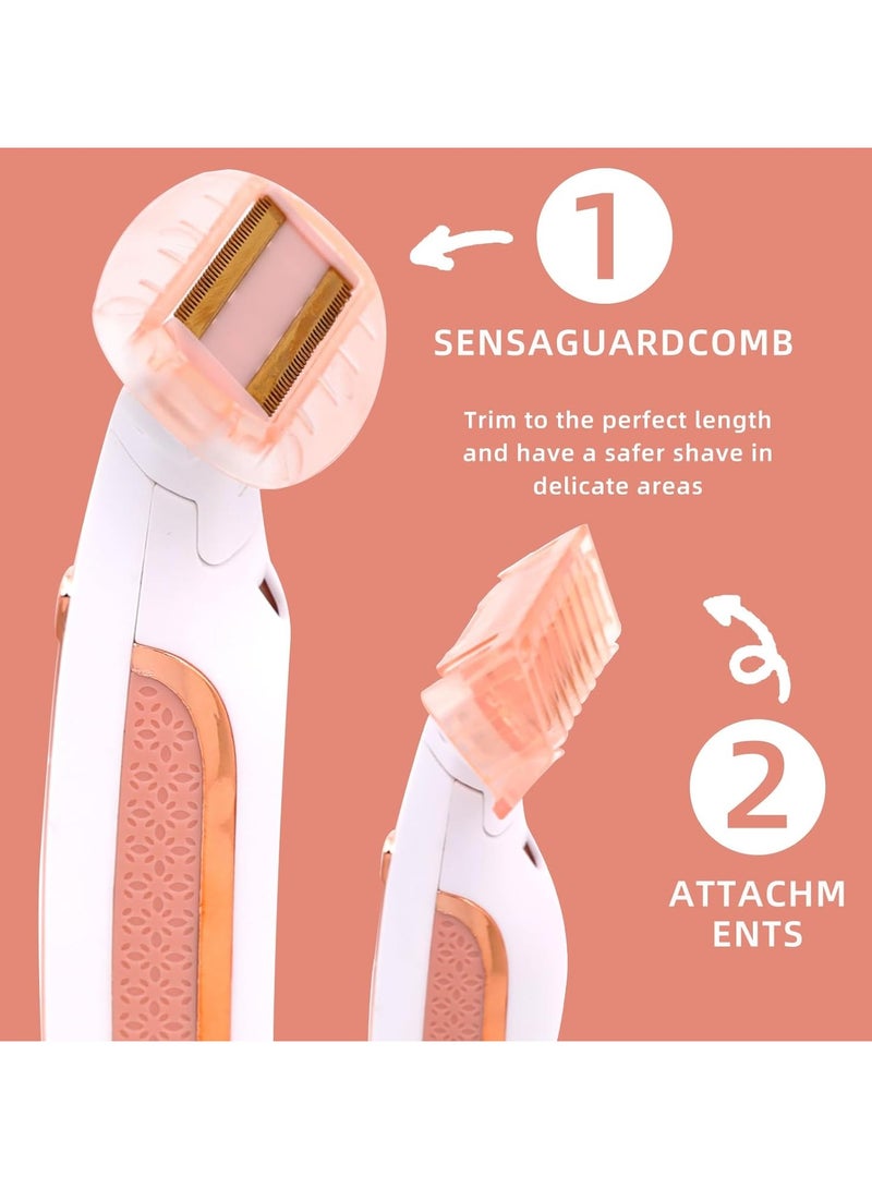 SOLARAE Electric Razors for Women Electric Women Bikini Trimmer Shaver Wet Dry Use Body Hair Trimmer Kit and Electric Razors Rechargeable Hair Removal for Women Bikini Hair Underarm Arms Legs - Image 3