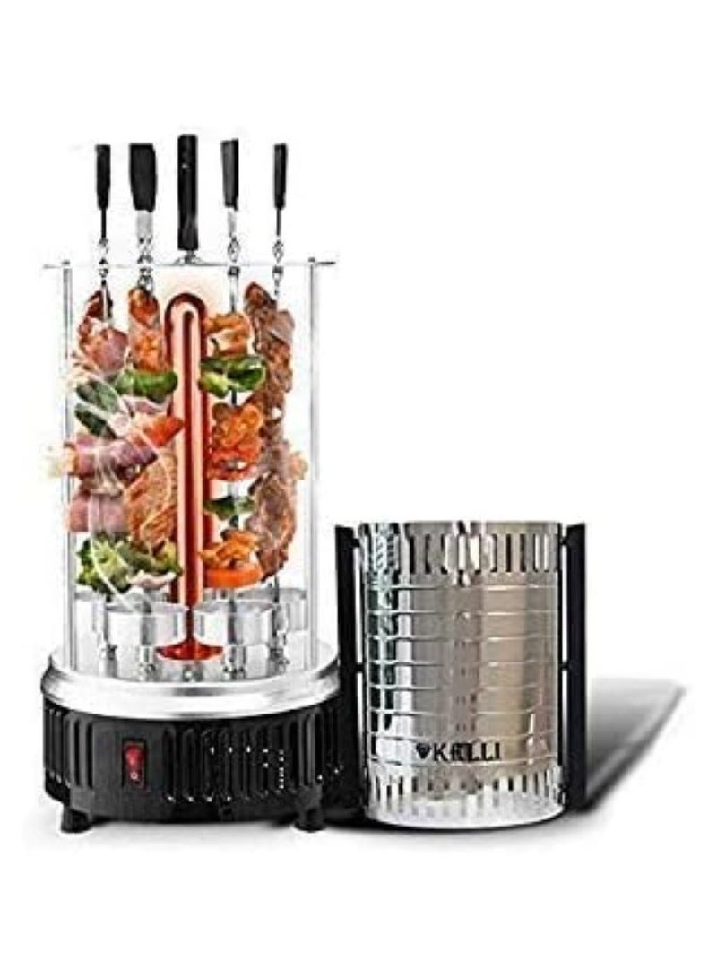 آر إيه أف شواية شواء عمودية تعمل بالطاقة الكهربائية، شواية من الفولاذ المقاوم للصدأ، شواية شواء، فرن منزلي، شواية كهربائية بدون دخان، ماكينة كباب، قائمة بذاتها - Image 5