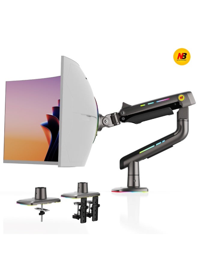 NB ERGONOMIC Monitor arm for Flat/Ultrawide/Curved Gaming Monitors 32 to 60 inch, Monitor Mount Stand Load up to 20 kg, VESA 75/100 mm NB ERGONOMIC/RGB F5 - Image 1