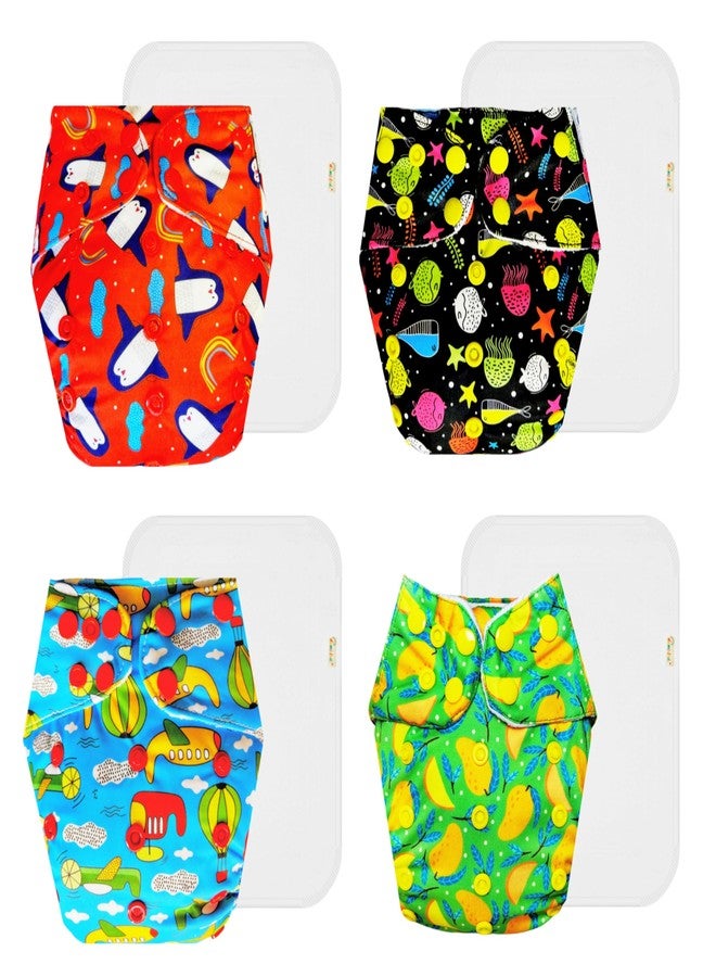 Dumbledo Premium Cloth Diaper with Cotton Insert (Pack of 4) | Soft & Gentle | Leakproof | Travel Friendly | Trusted by Moms | 3 Months - 3 Years | Unisex Baby - Image 1