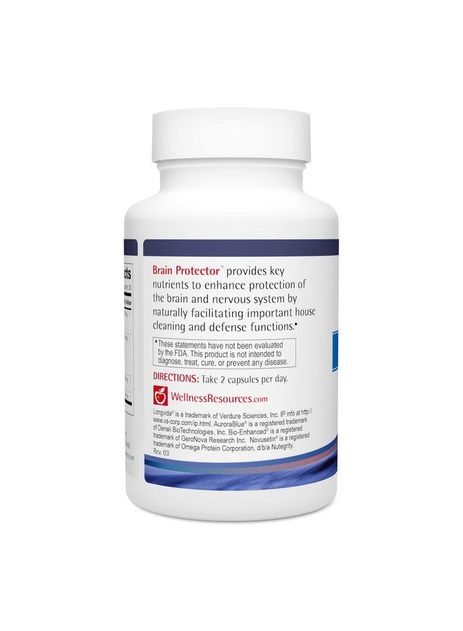 Wellness Resources مكمل حماية الدماغ من ويلنس ريسورسز لدعم طول العمر مع نوفوسيتين فيستين، كركمين لونغفيدا، توت أوريورا الأزرق البري و na-RALA. دعم عصبي ودماغي (60 كبسولة نباتية) - Image 3