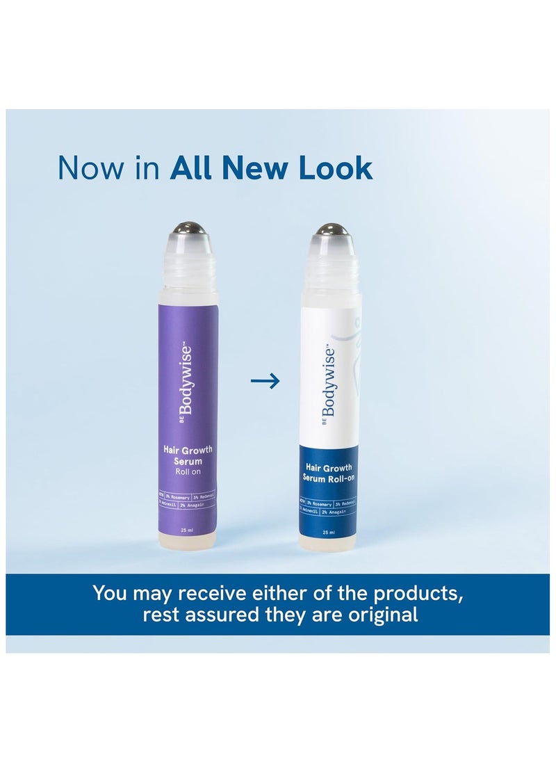 Be Bodywise Hair Growth Serum (Roll On) with 3% Rosemary, 3% Redensyl, 2% Aminexil & 2% Anagain For Thicker & Stronger Hair, 25ml  - Image 2