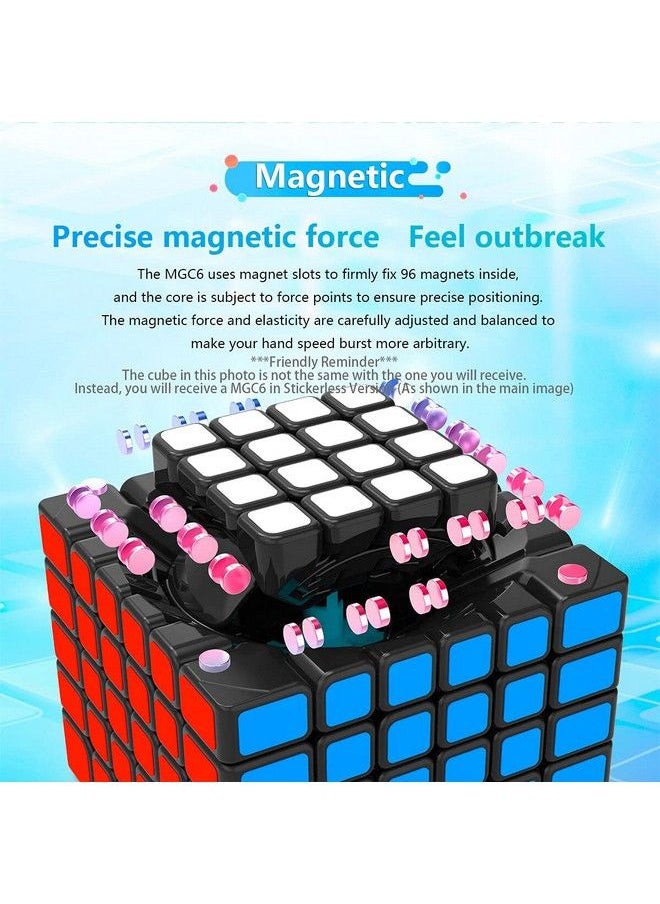 Generic - Yj Mgc 6X6 Magnetic Stickerless Speed Cube, Yj Mgc 6 6X6 Flagship, 6 By 6 Yj Mgc Professional 65Mm Stickerless Cube, Yongjun Mgc Series Best 6X6X6 Speed Cube (Yj Mgc 6 M Stickerless) - Image 1