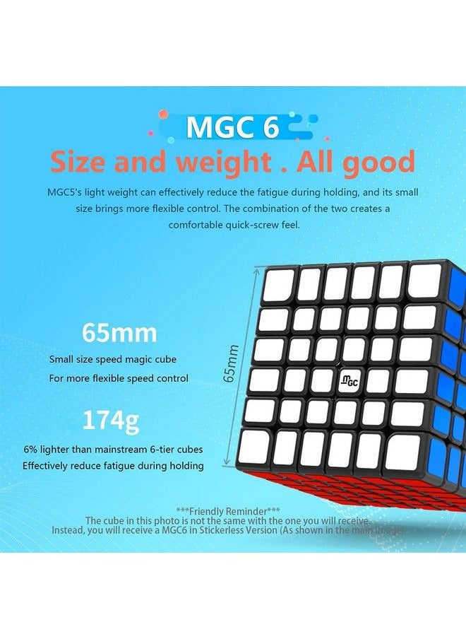 Generic - Yj Mgc 6X6 Magnetic Stickerless Speed Cube, Yj Mgc 6 6X6 Flagship, 6 By 6 Yj Mgc Professional 65Mm Stickerless Cube, Yongjun Mgc Series Best 6X6X6 Speed Cube (Yj Mgc 6 M Stickerless) - Image 1