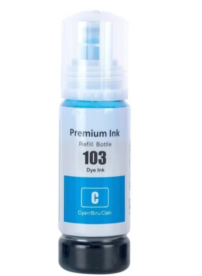 Terabyte 103 Ink Bottle 103 Ink C13T00S64A for L1200 Series L1210 L1250 L3100 Series L3110 L3111 L3116 L3150 L3151 (1 x 103 Cyan, 70 ml) - Image 1