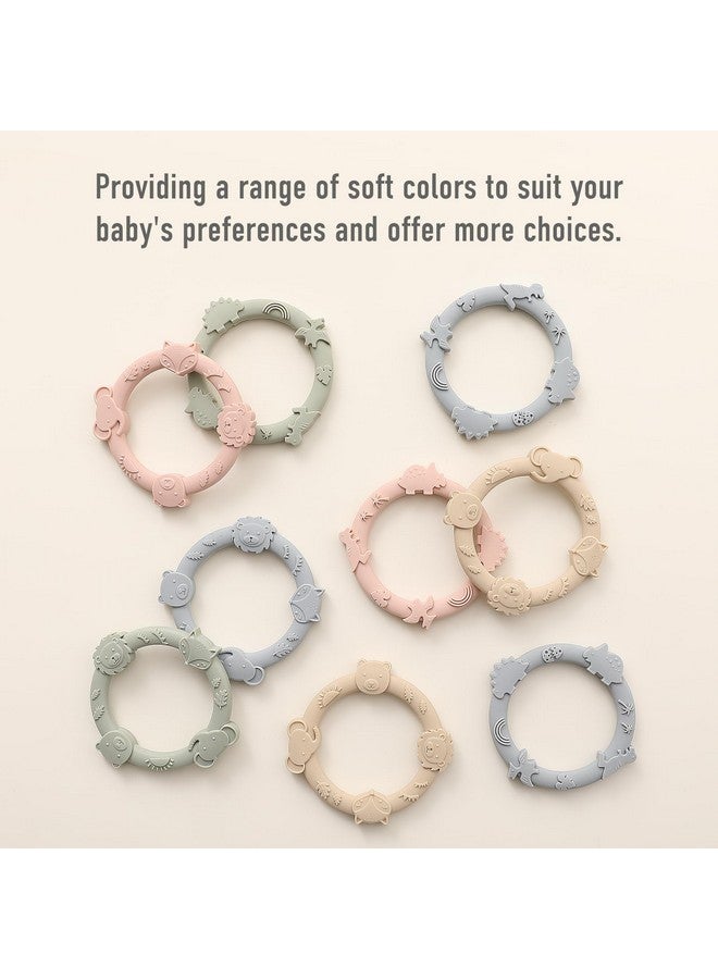 YIVEKO Silicone Teethers for Babies 0-6 6-12 Months Teething Toys for Infants Baby Chew Toys for Sucking Needs Baby Teething Rings for Infant Boys and Girls 3 Pack-Dinosaur-Blue - Image 4