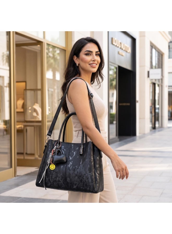 حقيبة يد نسائية يومية للتنقل بسعة كبيرة 2026، حقيبة كتف متعددة الوظائف بأسلوب أنيق، من النايلون الخفيف الوزن والمتين، وتحتوي على فواصل متعددة - Image 3