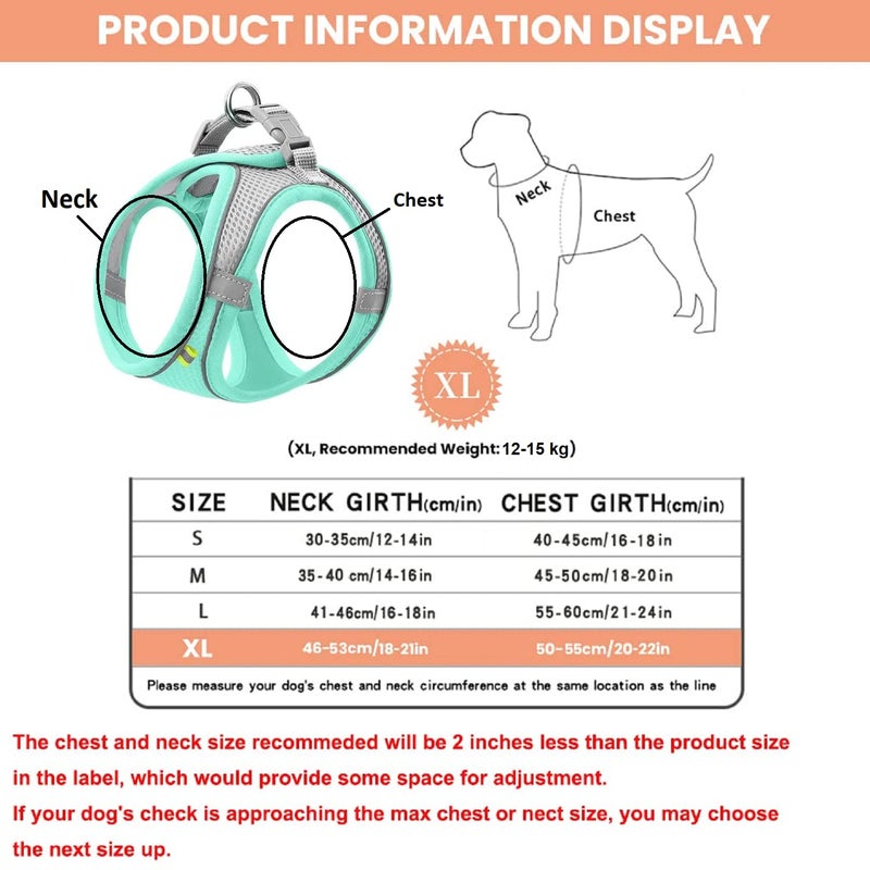 NASULA Adjustable Mesh Vest Dog Harness Pet Chest Strap for Running Walking Outdoor Harness for pet Dog & Cat (X-Large, Black) - Image 4