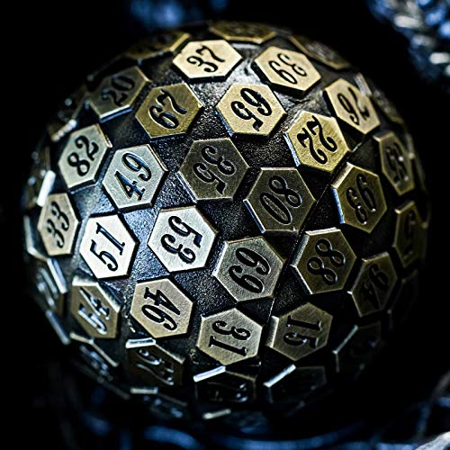 Cusdie D100 DND Metal Dice 100 Sided Giant Metal Dice Single D100 with Gift Box for RPGs Ancient Bronze - Image 5