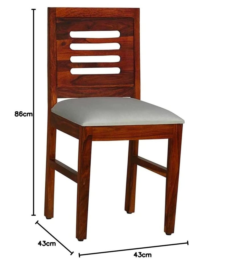 IThree Furniture Wood Dining Chair Single only Wooden Chair Students Study Chair Home Office Chairs Outdoor Chair Dining Room Furniture Honey Finish Solid sheesham Wood - Image 2