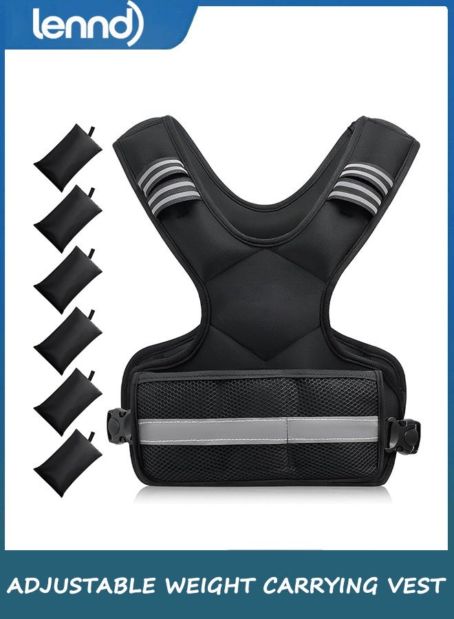 LENND Weighted Vest for Men and Women 1.8KG-5KG Adjustable Vest with 6 Iron Blocks and Weights for Home Workout, Adjustable Weight Vest Sports Set for Cardio and Strength Training - Image 1