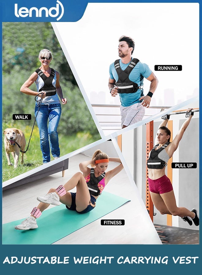 LENND Weighted Vest for Men and Women 1.8KG-5KG Adjustable Vest with 6 Iron Blocks and Weights for Home Workout, Adjustable Weight Vest Sports Set for Cardio and Strength Training - Image 5