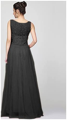 PATLANI Women's Net Embroidery Aline-Flered Gown Dress for Women Full Stitched Gown Ready to wear.(All Over-Black-M) - Image 2
