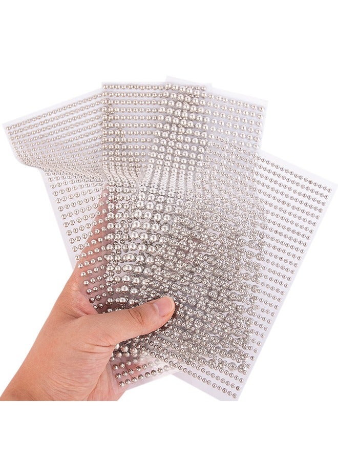 2800Pcs Self Adhesive Pearl Stickers, 4 Sheets different Size Pearls Sticker Gems for Hair, Face, Makeup, Eye, Nail, Crafts - Image 2