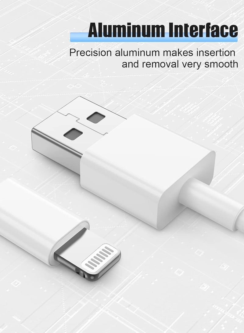 أبلينم مجموعة من 4 كابلات شحن أصلية لأجهزة iPhone بطول 1/2 متر، سلك Apple Lightning إلى USB للشحن السريع لأجهزة iPhone 14 13 12/11/11Pro/11Max/ X/XS/XR/XS Max/8/7 - Image 4