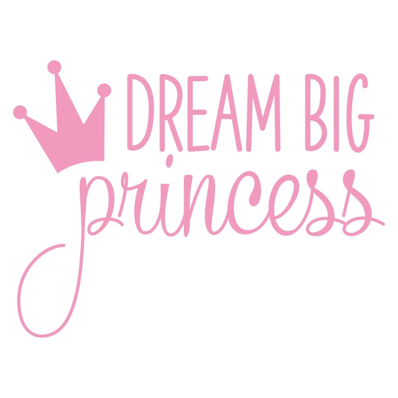 JURUOXIN Dream Big Princess with Crown Wall Decal Vinyl Sticker for Kids Baby Girls Bedroom Decoration Nursery Home Decor Mural Design YMX18 (Soft Pink) - Image 5