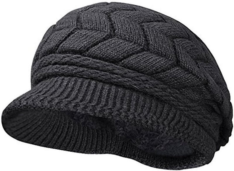 HINDAWI Women Winter Warm Knit Hat Wool Snow Ski Caps with Visor - Image 2