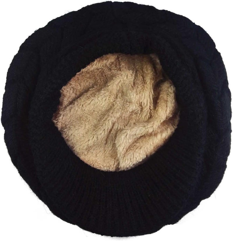 HINDAWI Women Winter Warm Knit Hat Wool Snow Ski Caps with Visor - Image 3