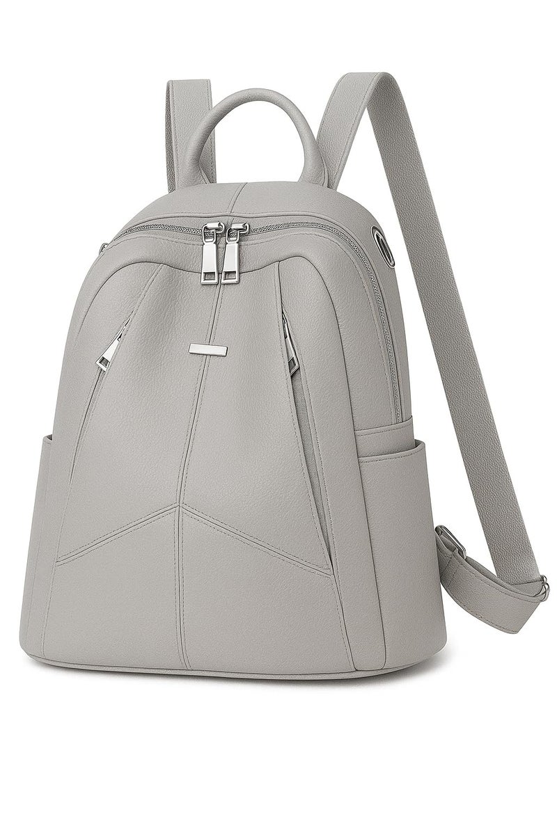 TrueArch Anti-Theft Cross Leather Backpack & Purse for Women | Shoulder Bag for Women and Girls | College Bag for Girls | Multipurpose Travel Bag | Durable | Convertible (Grey) - Image 5