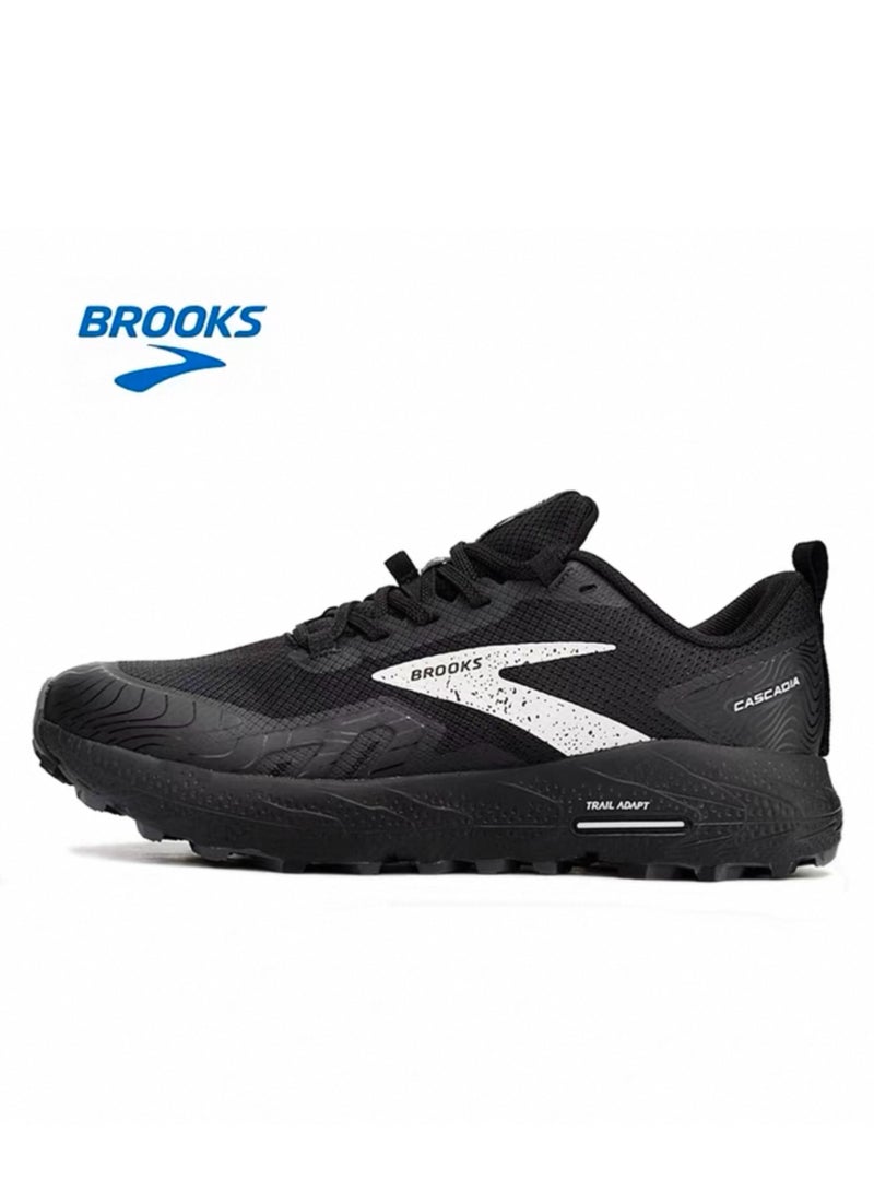 Brooks Cascadia 17 Outdoor Running Shoes Black/White for Men/Women/Students
