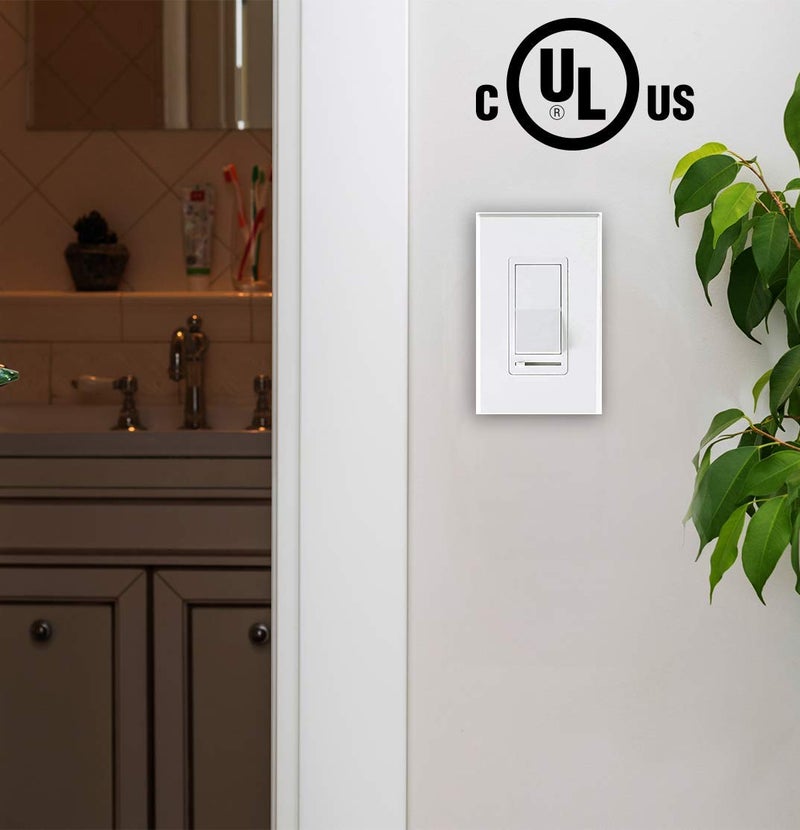 CLOUDY BAY in Wall Dimmer Switch for LED Light/CFL/Incandescent,3-Way Single Pole Dimmable Slide, 600W max Incandescent,150W max Dimmable LED/CFL, Cover Plate Included, Pack of 2 - Image 5