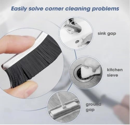 LEENAS LEENAS Plastic 3 Gap Cleaning Brush Hard Bristle Crevice Cleaning Tool for Household Use Multifunctional Dead Corner Cleaning Brush for Tiles Bathroom Kitchen Toilet Window Slots  - Image 5