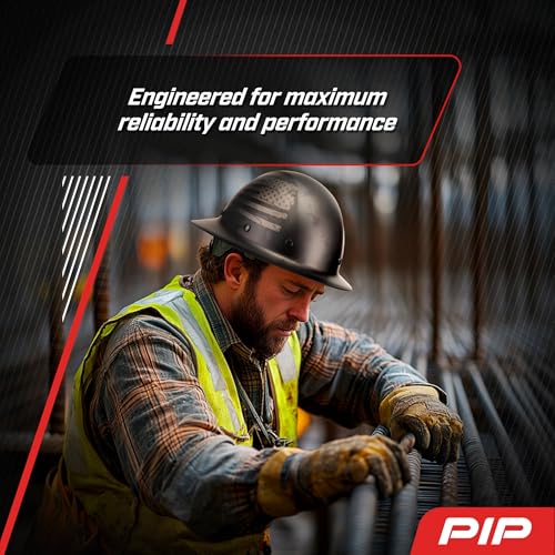 PIP Dynamic WolfJaw Fiberglass Full Brim Hard Hat with Wheel Ratchet, 8 Point Suspension, ANSI/ISEA Z89.1 Type 1 Certified, Glass G Electrical Rating, Black (280-HP1481USA-11) - Image 5