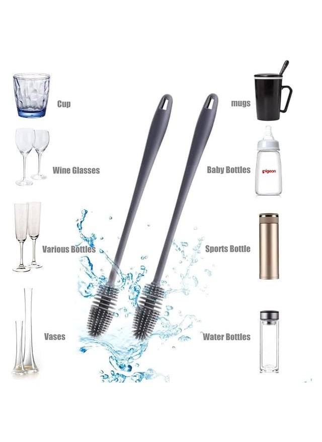 Cleaning Brush for Washing Water Bottle Narrow Neck Containers Hydro Flask Vacuum Sports Bottle Vase and Glassware Pack of 2  - Image 2
