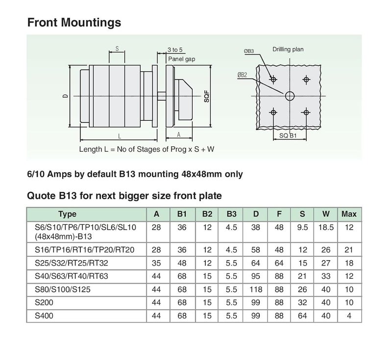 Salzer (L&K) 61060 40A 1Pole 3Way S40 B03 Cam Operated Rotary Switch - Image 2