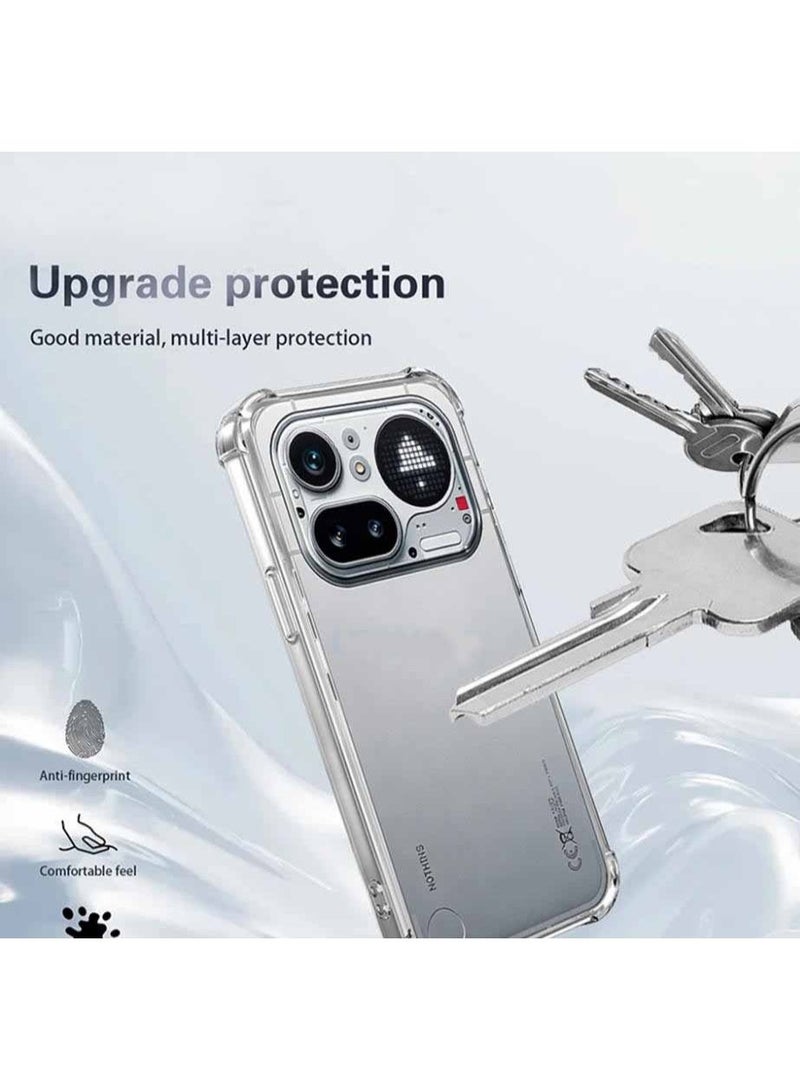 QIRG For Nothing Phone (4a) Pro Case,Camera Protection,Shockproof Thin Cover,Resists Yellowing and Scratches,Soft TPU Case for Nothing Phone (4a) Pro - Clear - Image 4