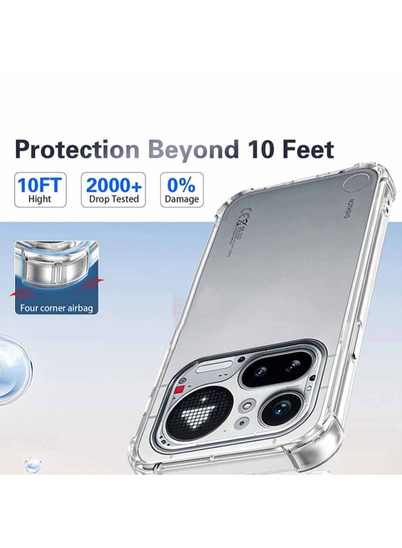 QIRG For Nothing Phone (4a) Pro Case,Camera Protection,Shockproof Thin Cover,Resists Yellowing and Scratches,Soft TPU Case for Nothing Phone (4a) Pro - Clear - Image 5
