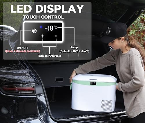 Megiu Car Fridge Portable 12V Refrigerator 19 Quart (18 Liter) 12 Volt Freezer Compressor Cooler 12V/24V DC 110～240 V AC for Truck Van RV Camper SUV and Home Use -18℃~+15℃ - Image 4