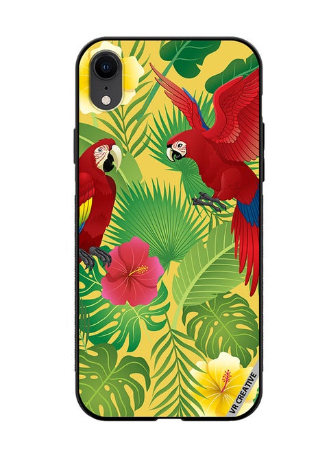 Protective Case Cover For Apple iPhone XR Parrot In Jungle Design Multicolour