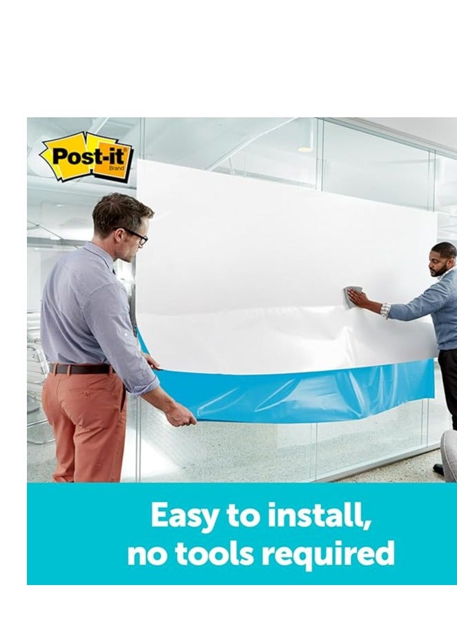 Post It Post-it Dry Erase Whiteboard Surface 3 x 4 in (91.4 cm x 1.21 m), 1 roll/pack | White Color | Sticker Whiteboard Film Surface for Walls, Doors, Tables and More | Removable | Easy Installation - Image 2